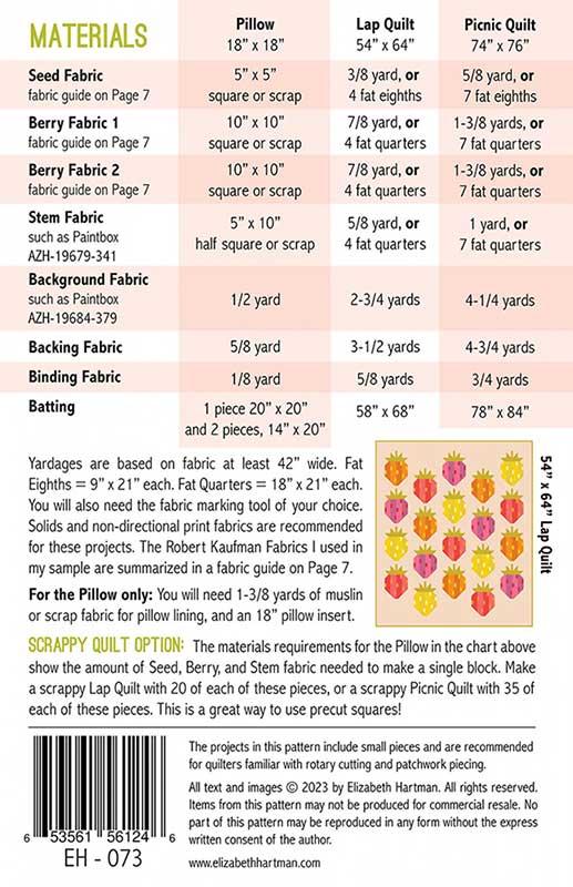 Berry Season Quilt Pattern - Elizabeth Hartman - EH 073