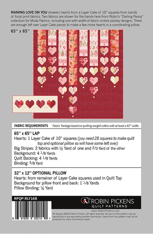Raining Love on You Quilt Pattern - Darling Peony - Robin Pickens - Moda - RPQP RLY168