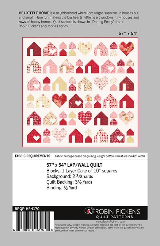 Heartfelt Home Quilt Pattern - Darling Peony - Robin Pickens - Moda - RPQP HFH170