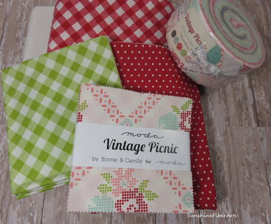 Picnic Quilt Kit - Vintage Picnic - Moda - Bonnie Olaveson- Pattern Fabric - 986 KIT