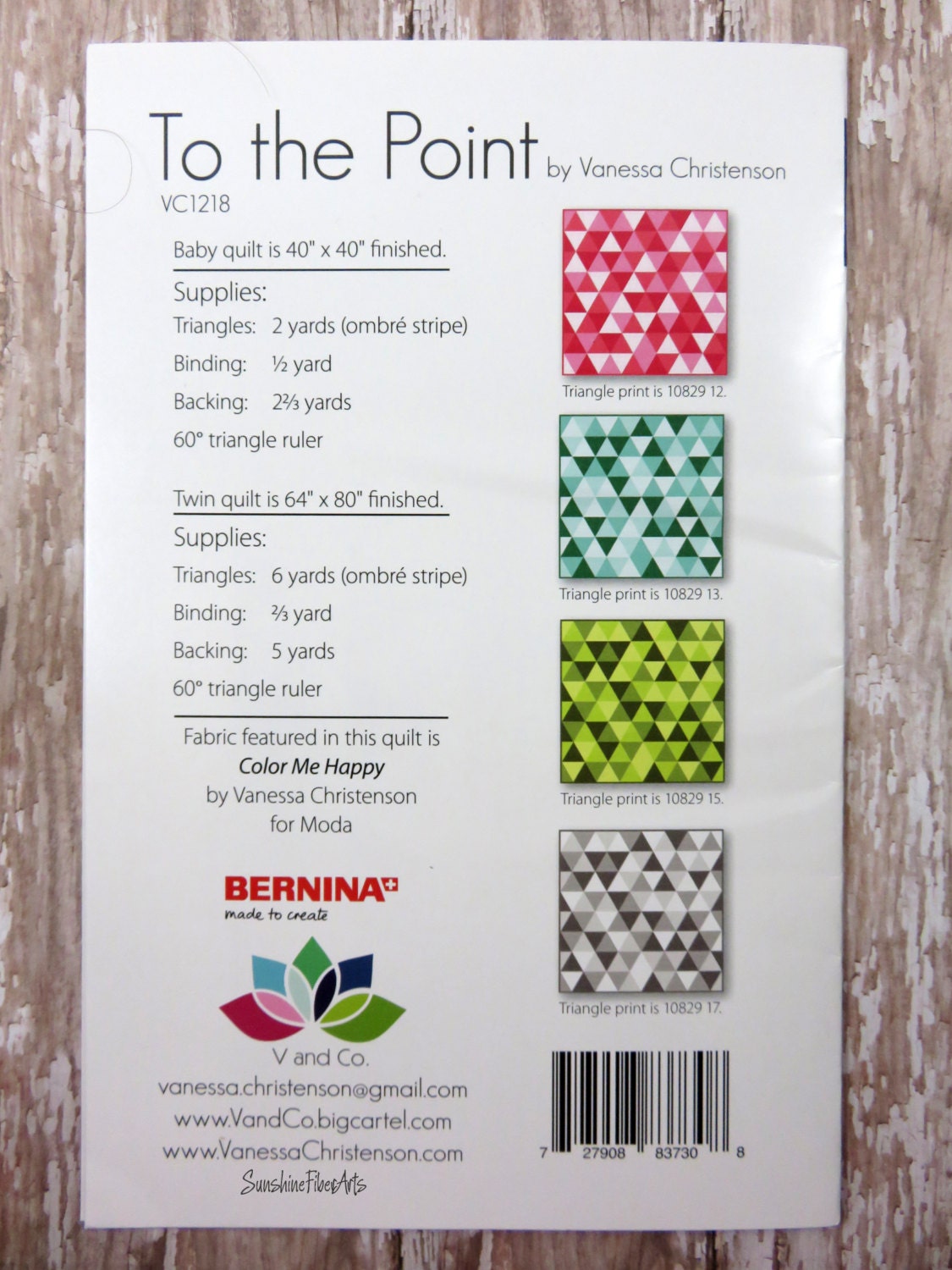 SALE!! To the Point Quilt Pattern - Moda - V and Co. - Vanessa Christenson - VC 1218