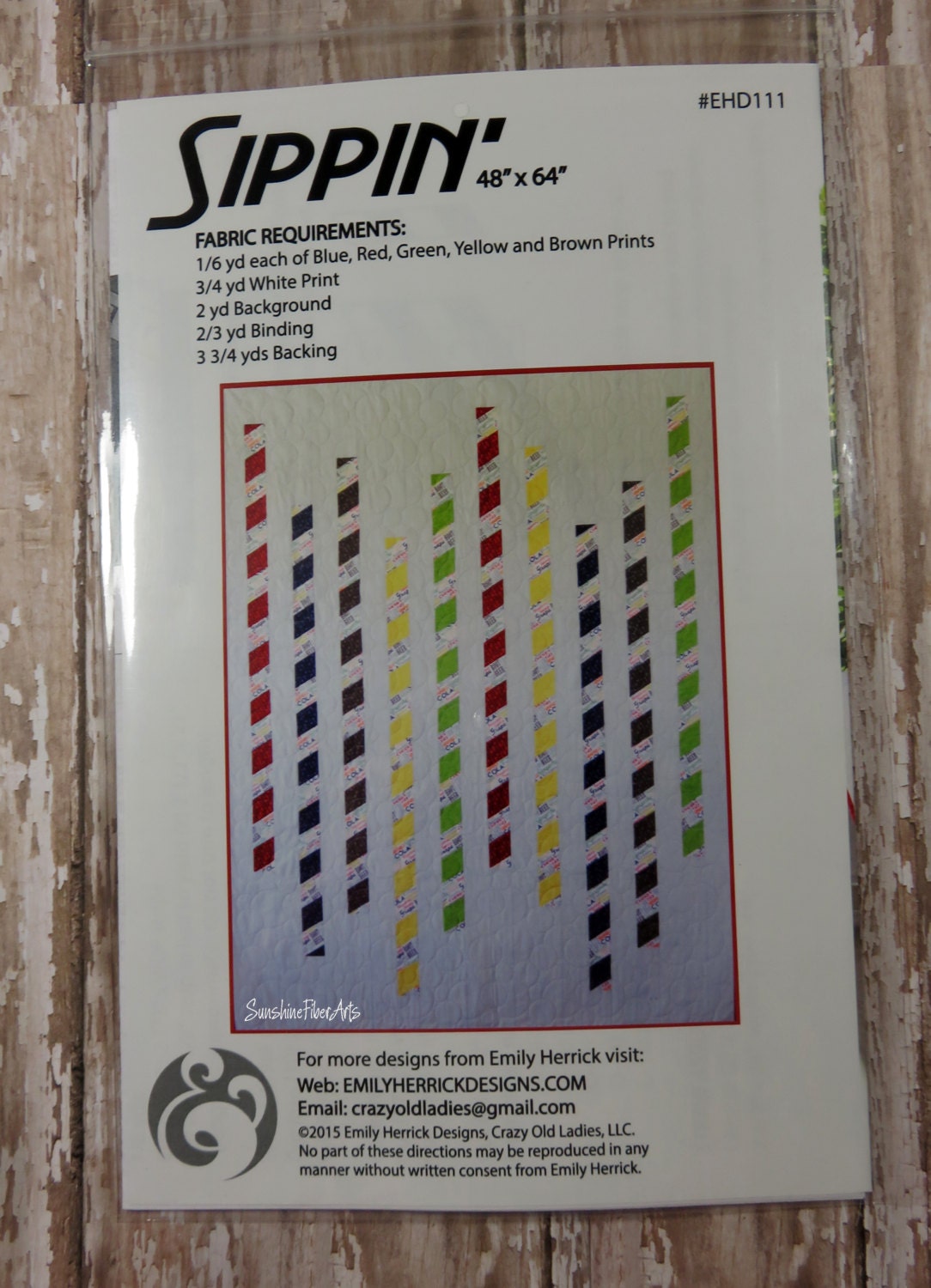SALE!! Sippin' Quilt Pattern - Moda - Emily Herrick Designs - EHD111