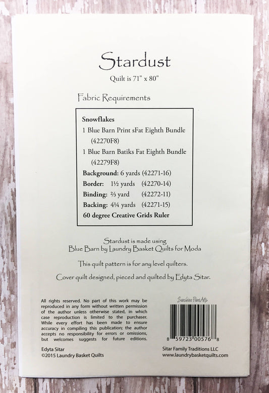 SALE!! Stardust Quilt Pattern - Edyta Sitar - Laundry Basket Quilts - LBQ 0576-P
