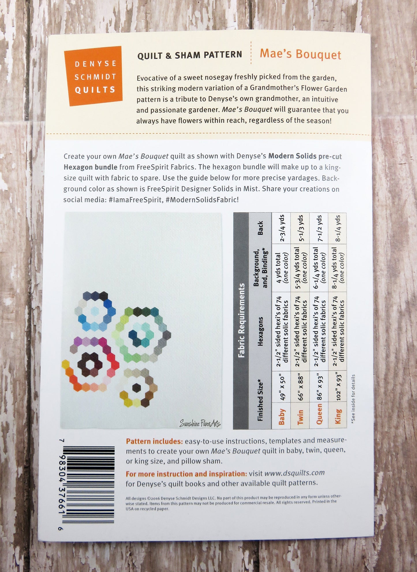 SALE!! Mae's Bouquet Quilt and Sham Pattern - Denyse Schmidt - Denyse Schmidt Quilts - DSQ 017