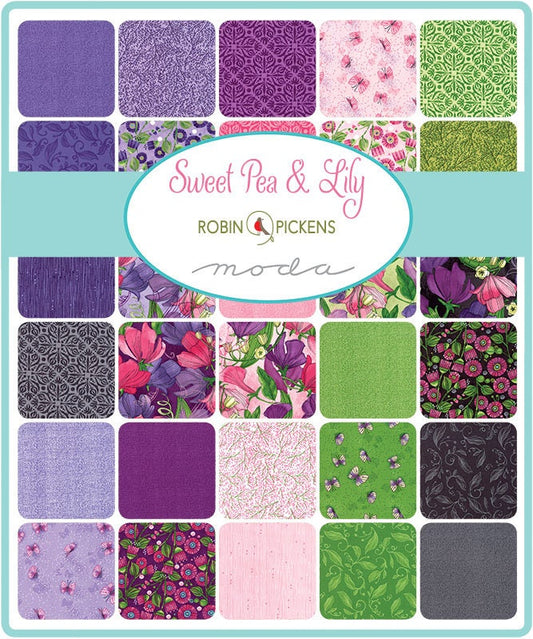SALE!! 1/2 Yard - Sweet Pea & Lily - Fog - Robin Pickens - Moda - Fabric Yardage - 48644 22