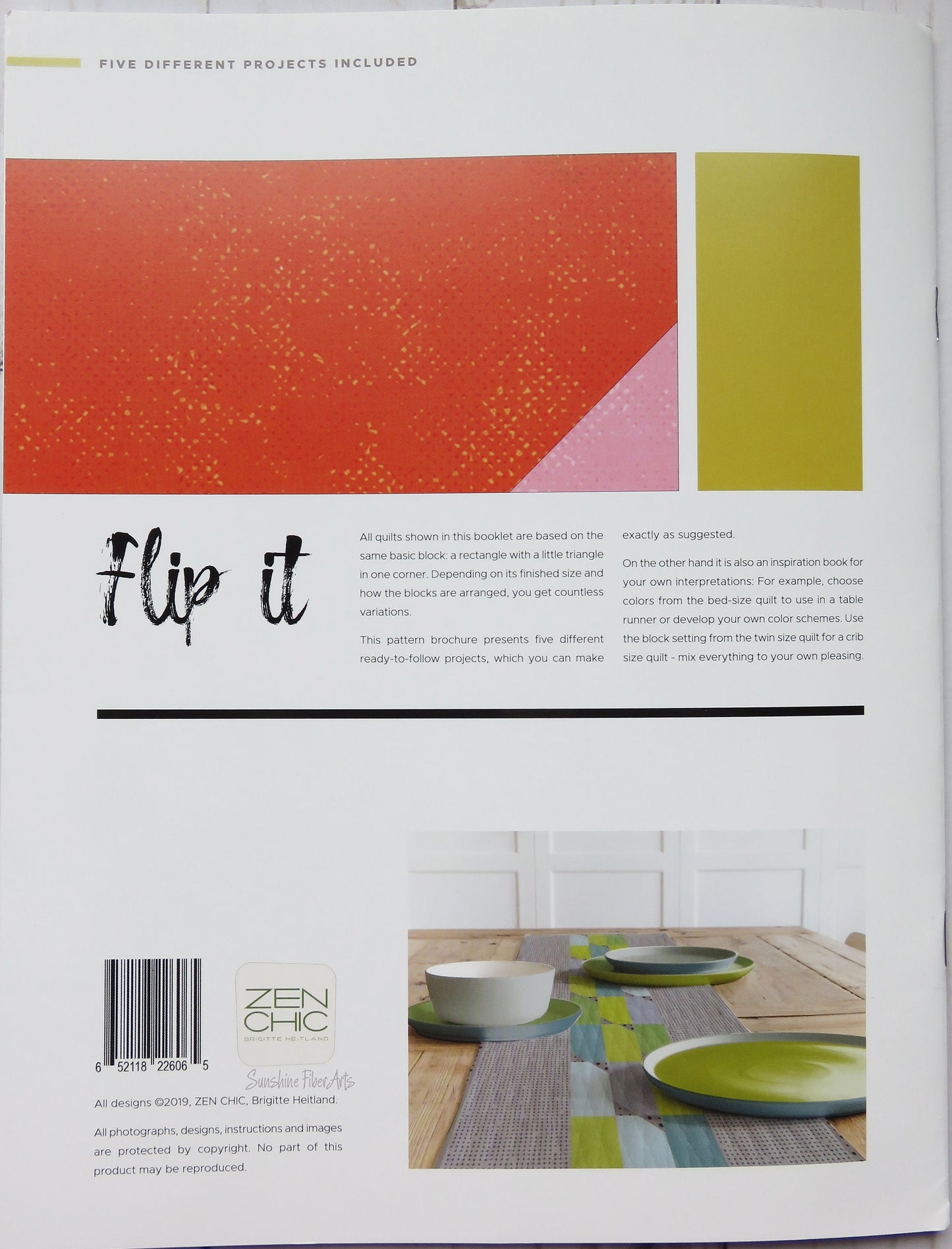 SALE!! Basic Series - Just Flip It - Quilt Pattern - Zen Chic - Brigitte Heitland - Moda - ZC FIQP - 5 Quilts