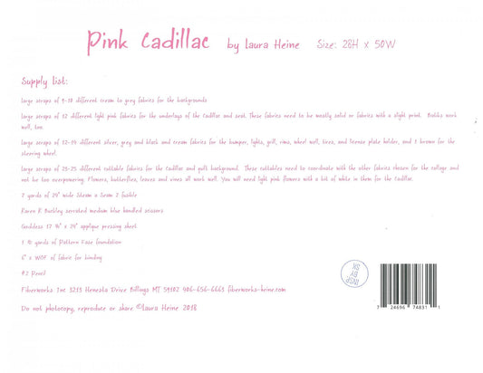 SALE!! Pink Cadillac Collage Quilt Pattern - Laura Heine - Fiberworks - LHFW PCAD