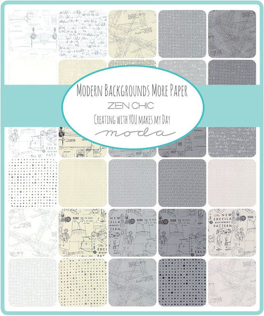 PROMOTION !! 45 cm - Modern Background More Paper - Steel - Zen Chic - Brigitte Heitland - Moda - Tissu au mètre - 1674 22