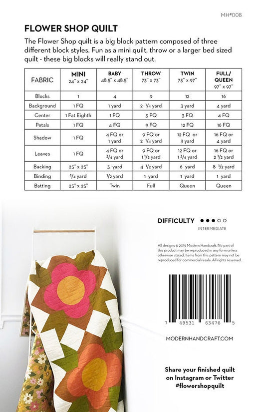 Flower Shop - Motif de courtepointe - Modern Handcraft - MH 008