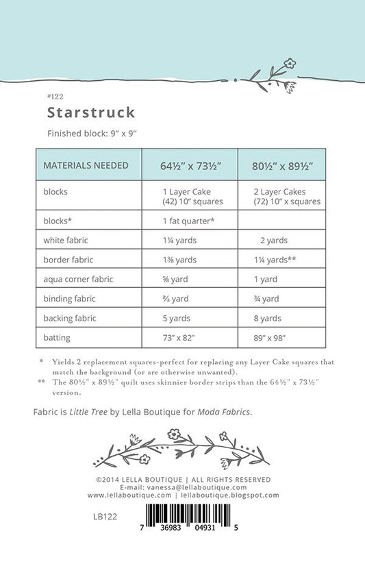 Starstruck Quilt Pattern - Little Tree - Lella Boutique - Moda - LB 122