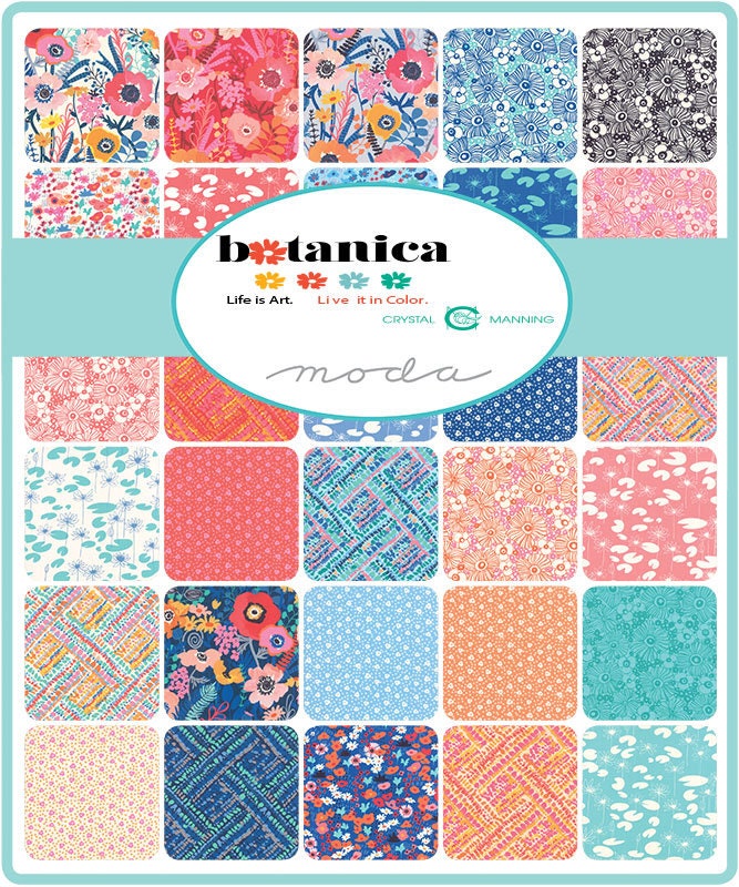 Sale!! 1/2 Yard - Botanica - Little Jeanie - Peach Blossom - Crystal Manning - Moda - Fabric Yardage - 11845 23