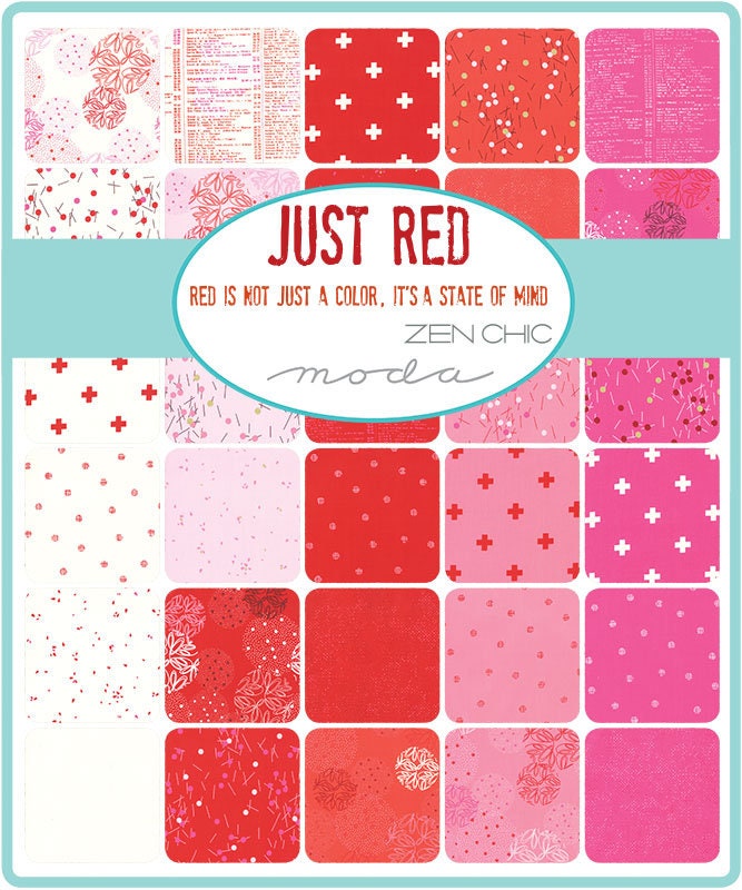 1/2 Yard - Just Red - Spotted - Hot Pink - Zen Chic - Brigitte Heitland - Moda - Fabric Yardage - 1660 98