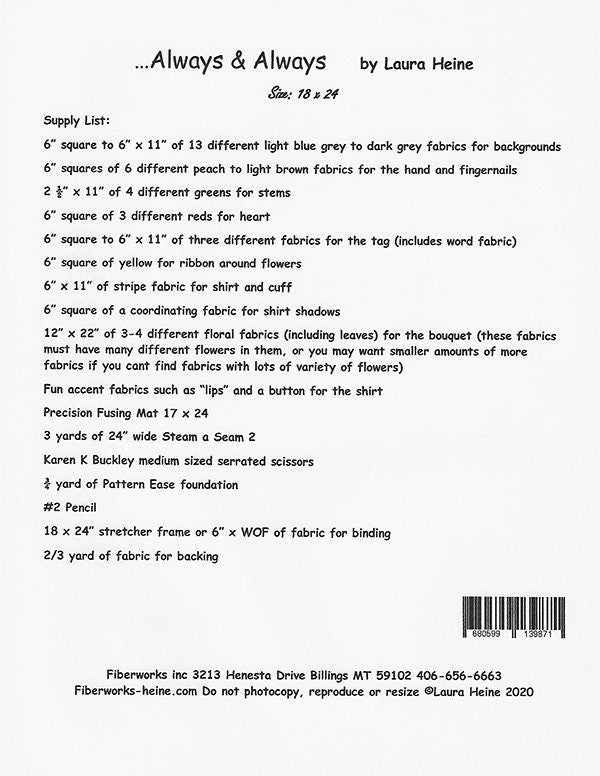 SALE!! Always & Always Collage Quilt Pattern - Laura Heine - Fiberworks - LHFW ALWAYS