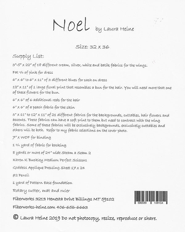 Noel Collage Quilt Pattern - Laura Heine - Fiberworks - LHFW NOEL