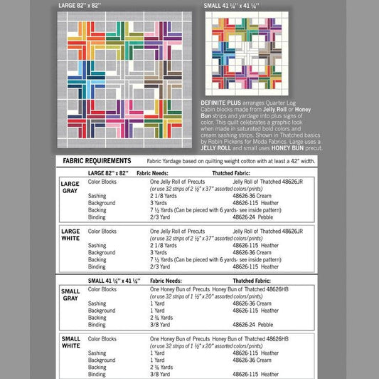 Definite Plus Quilt Pattern - Robin Pickens - Moda - RPQP-DP126