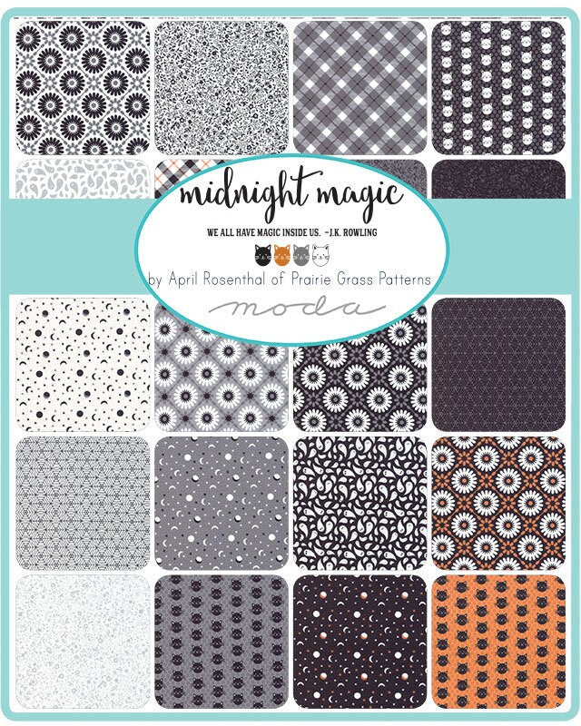 PROMO !! 0,5 verge - Midnight Magic - Ghost - April Rosenthal - Prairie Grass Patterns - Moda - Tissu au mètre - 24080 11