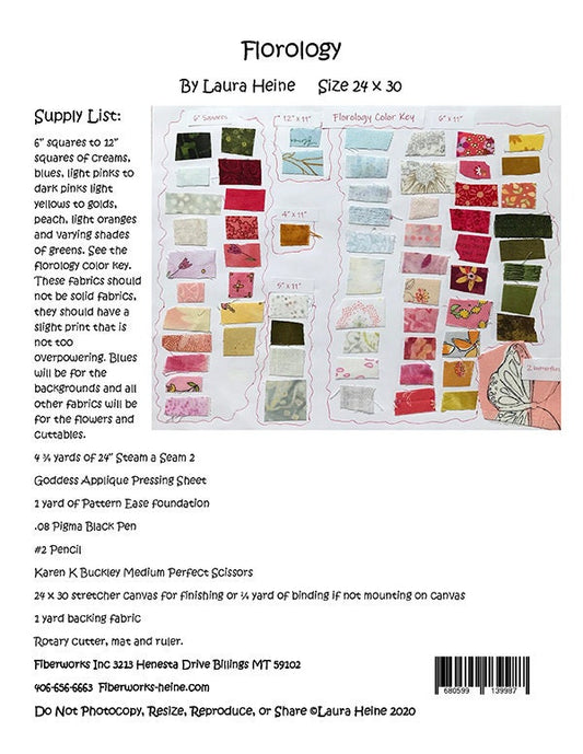 SALE!! Florology Collage Quilt Pattern - Laura Heine - Fiberworks - LHFW FLOR