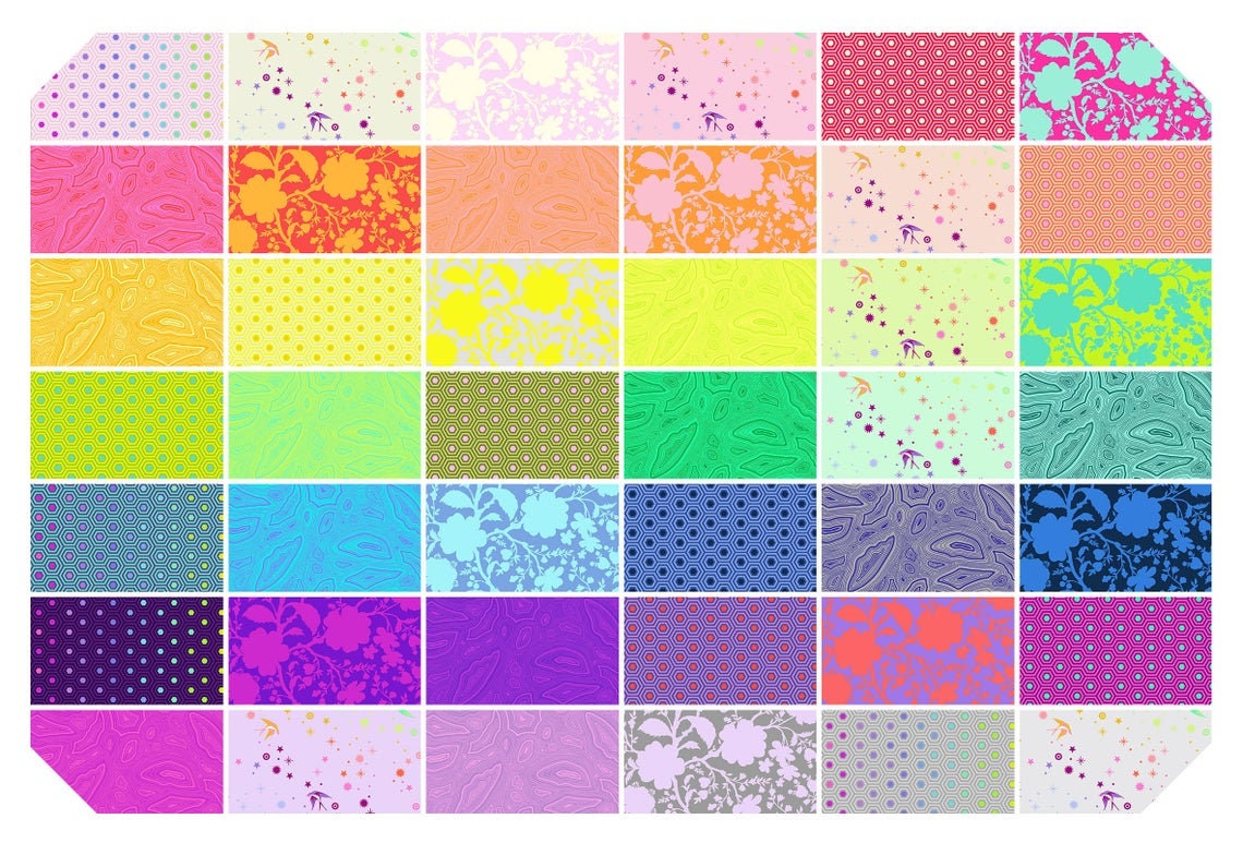 Tula's True Colors - Peacock - Tula Pink - FreeSpirit - 16 Pieces - Fat Quarter Bundle - FB2FQTP.PEACOCK