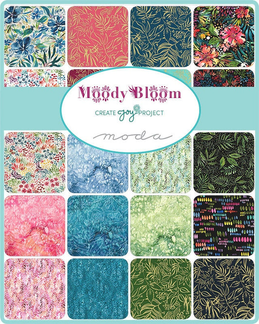 SALE!! 1/2 Yard - Moody Bloom Digital Panel - Design Labels - Create Joy Project - Laura Muir - Moda - Fabric Yardage - 8451 11D