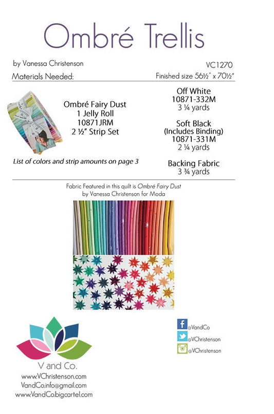 SALE!! Ombre Trellis Quilt Pattern - Moda - V and Co - Vanessa Christenson - VC 1270 - Ombre Fairy Dust