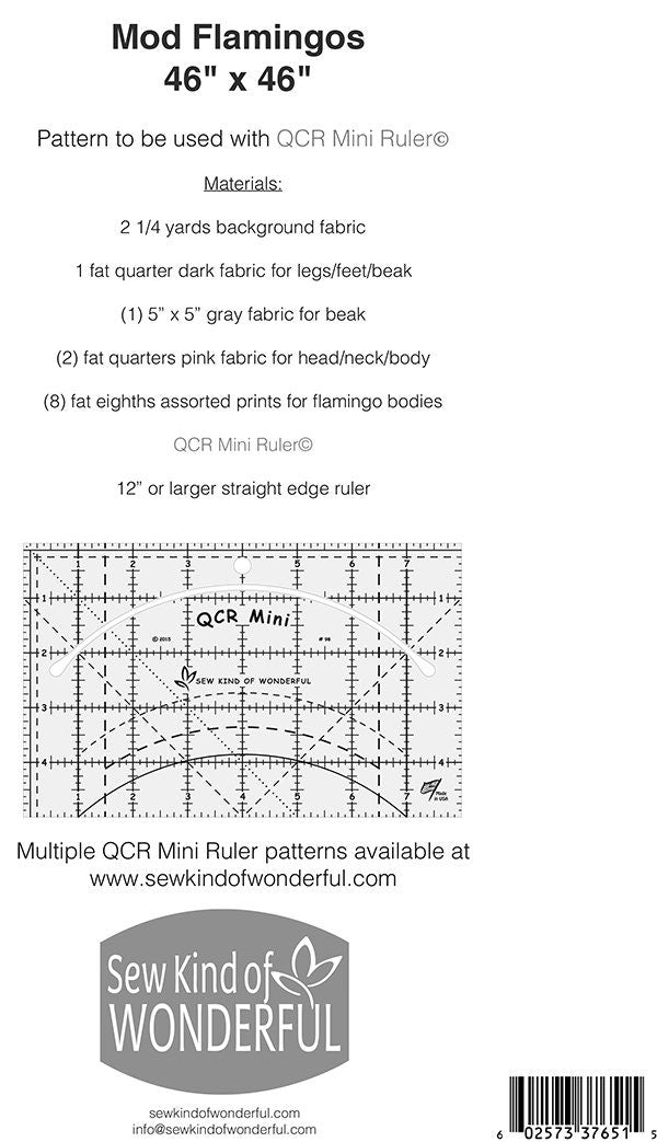 SALE!! Mod Flamingos Quilt Pattern - Moda - Sew Kind of Wonderful - SKW 420