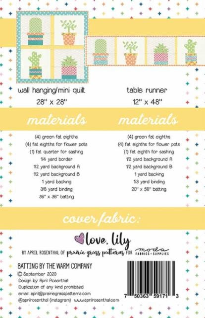 Prickly Plant Quilt Pattern - Prairie Grass Patterns - April Rosenthal - PGP 174