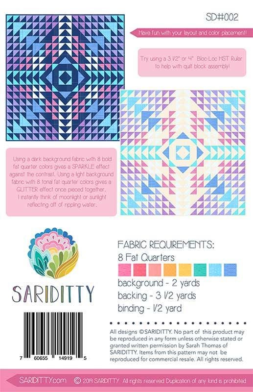 Sparkle & Glitter Quilt Pattern - Sariditty - Sarah Thomas - Moda - SD 002