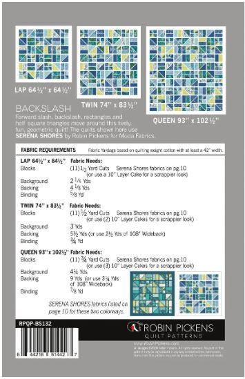 Backslash Quilt Pattern - Serena Shores - Robin Pickens - Moda - RPQP-BS132