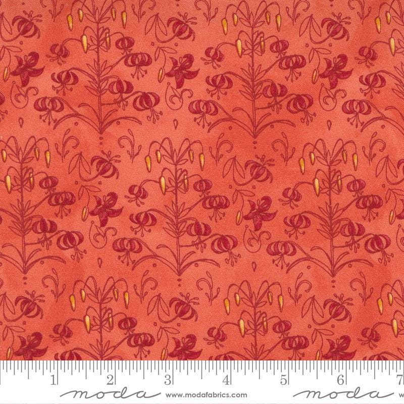 SALE!! 1/2 Yard - Carolina Lilies - Coral - Robin Pickens - Moda - Fabric Yardage - 48703 13