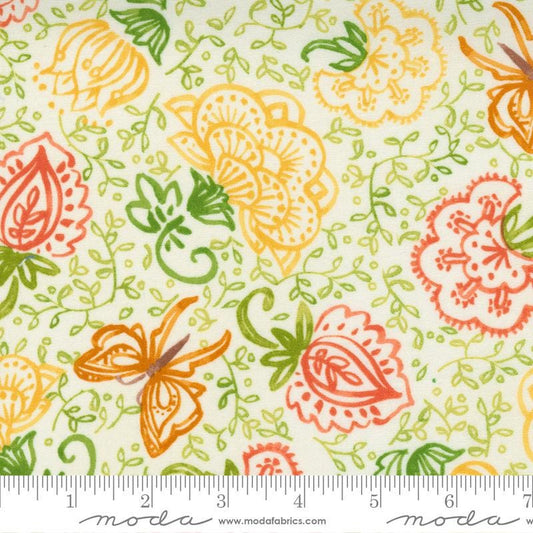 SALE!! 1/2 Yard - Carolina Lilies - Cream - Robin Pickens - Moda - Fabric Yardage - 48701 11