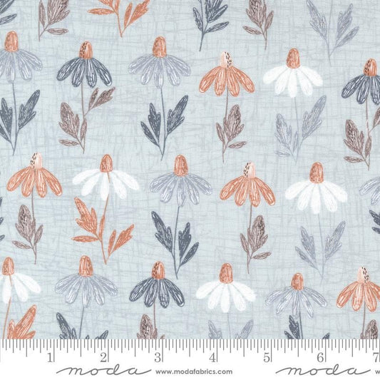 1/2 Yard - Chirp - Daisy Field - Sky - Elena Amo - Moda - Fabric Yardage - 39031 19
