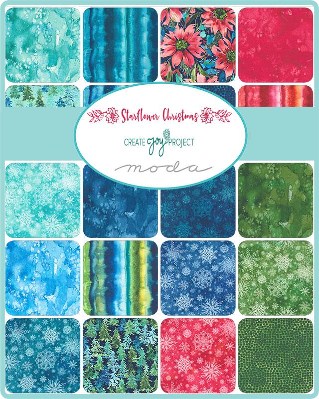 Starflower Christmas - Create Joy Project - Moda - 42 Pieces - Charm Pack - 8480PP