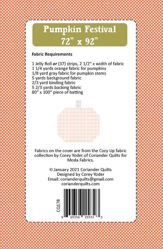 Pumpkin Festival Quilt Pattern - Cozy Up - Corey Yoder - Moda - CQ 178