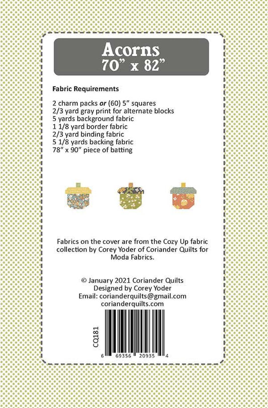 Acorns Quilt Pattern - Cozy Up - Corey Yoder - Moda - CQ 181