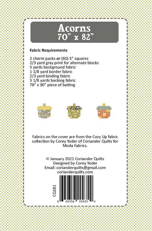 Acorns Quilt Pattern - Cozy Up - Corey Yoder - Moda - CQ 181