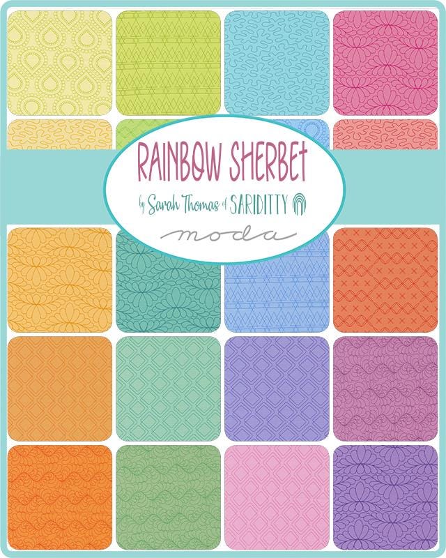 1/2 Yard - Rainbow Sherbet - Blue Ice - Sariditty - Sarah Thomas - Moda - Fabric Yardage - 45023 21