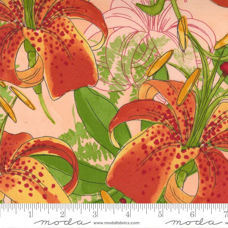 SALE!! 1/2 Yard - Carolina Lilies - Peach - Robin Pickens - Moda - Fabric Yardage - 48700 14