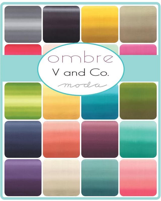 PROMOTION !! 0,5 mètre - Ombre - Bleu sarcelle - V and Co - Vanessa Christenson - Moda Fabrics - Tissu au mètre - 10800-31