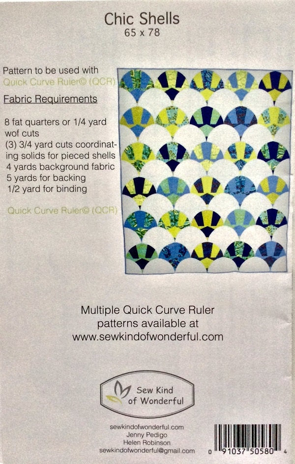 SALE!! Chic Shells Quilt Pattern - Sew Kind of Wonderful - SKW 410 - QCR Pattern