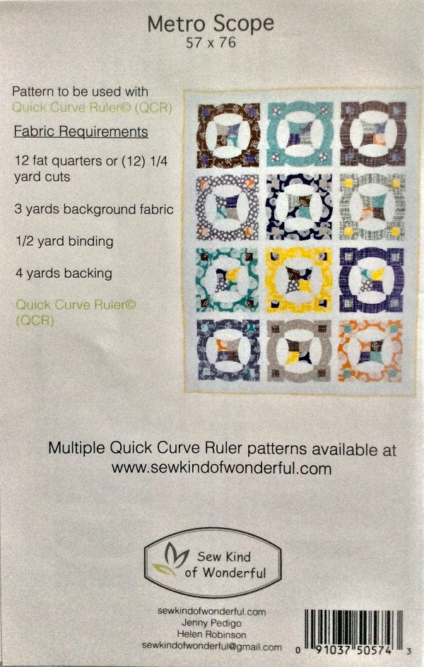 SALE!! Metro Scope Quilt Pattern - Sew Kind of Wonderful - SKW 405 - QCR Pattern