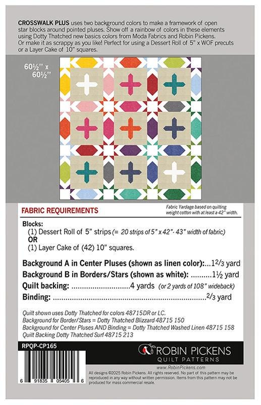 Crosswalk Plus Quilt Pattern - Robin Pickens - Moda - RPQP-CP165