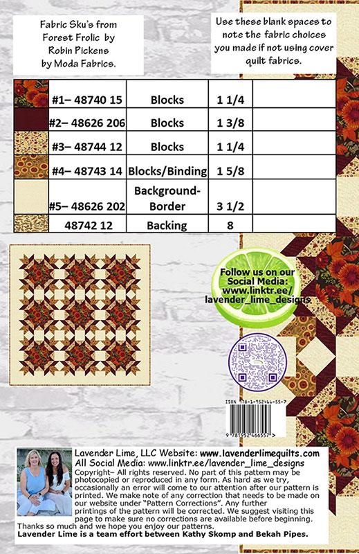 One Really Big Block Quilt Pattern - Forest Frolic - Designs by Lavender Lime - DLL 188