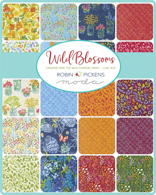 Wild Blossoms fabric collection assortment by Robin Pickens for Moda