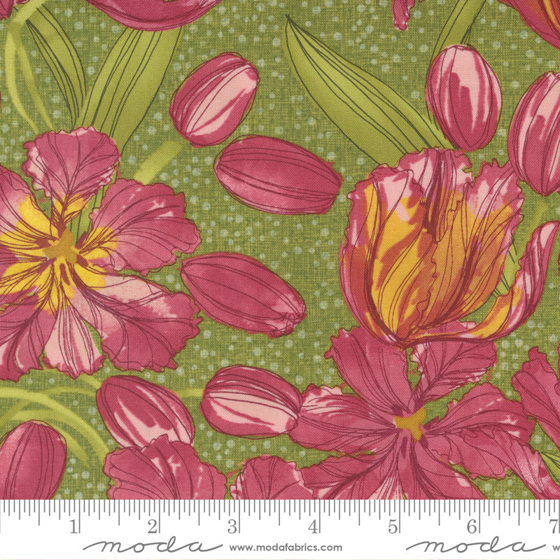 1/2 Yard - Tulip Tango - Sprig - Robin Pickens - Moda - Fabric Yardage - 48710 16