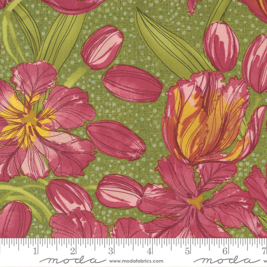 1/2 Yard - Tulip Tango - Sprig - Robin Pickens - Moda - Fabric Yardage - 48710 16