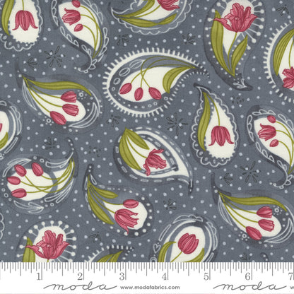 1/2 Yard - Tulip Tango - Graphite - Robin Pickens - Moda - Fabric Yardage - 48711 13