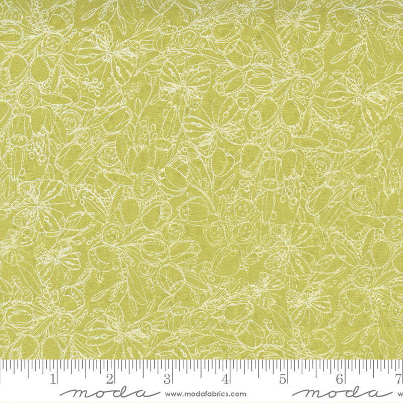 1/2 Yard - Tulip Tango - Chartreuse - Robin Pickens - Moda - Fabric Yardage - 48712 15