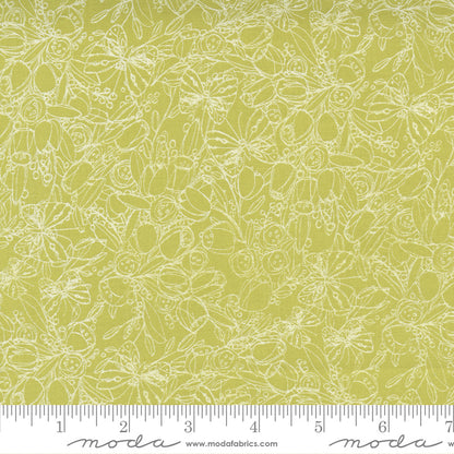 1/2 Yard - Tulip Tango - Chartreuse - Robin Pickens - Moda - Fabric Yardage - 48712 15
