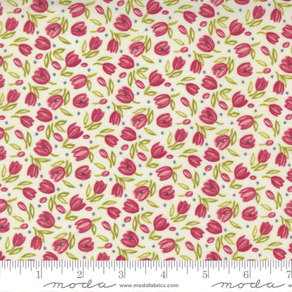 1/2 Yard - Tulip Tango - Cream - Robin Pickens - Moda - Fabric Yardage - 48713 11