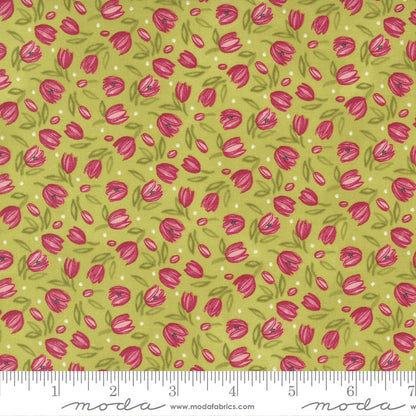 1/2 Yard - Tulip Tango - Chartreuse - Robin Pickens - Moda - Fabric Yardage - 48713 15